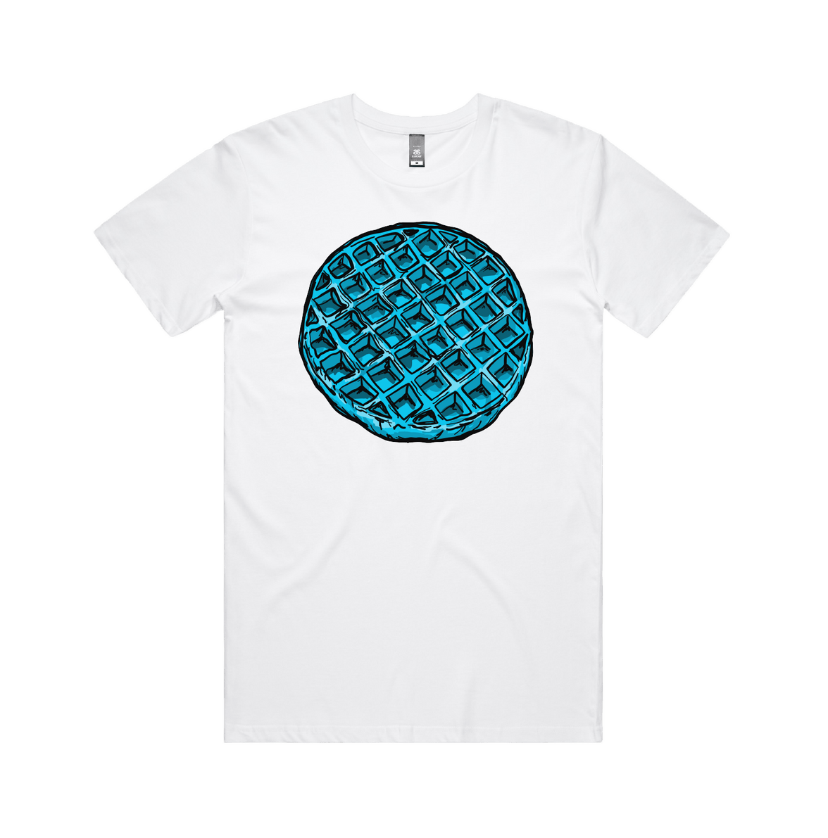 S / White / Large Front Design Blue Waffle 🧇🤮 - Men's T Shirt