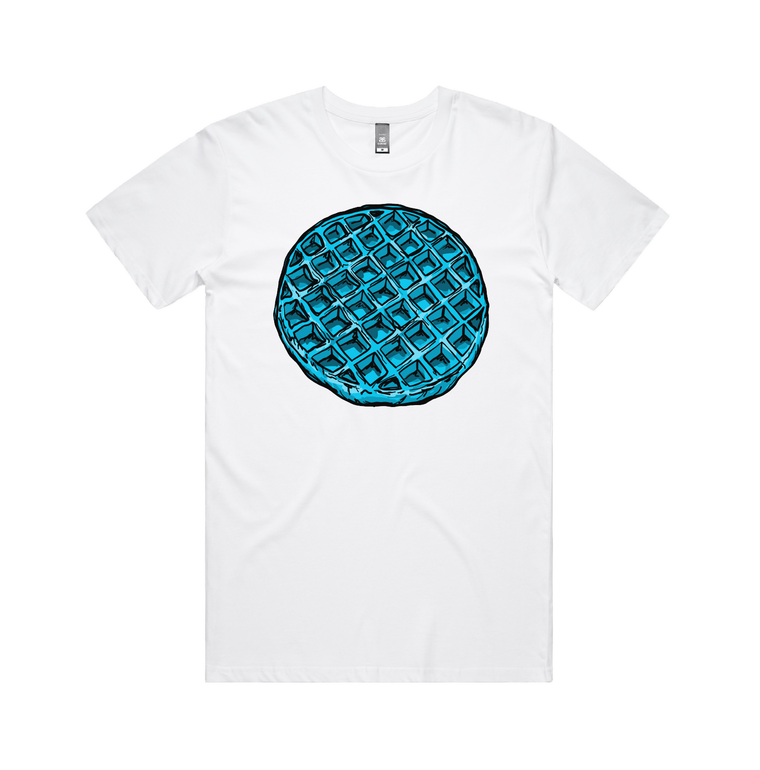 S / White / Large Front Design Blue Waffle 🧇🤮 - Men's T Shirt