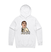 S / White / Large Front Design Boom Boyle 🚨 - Unisex Hoodie