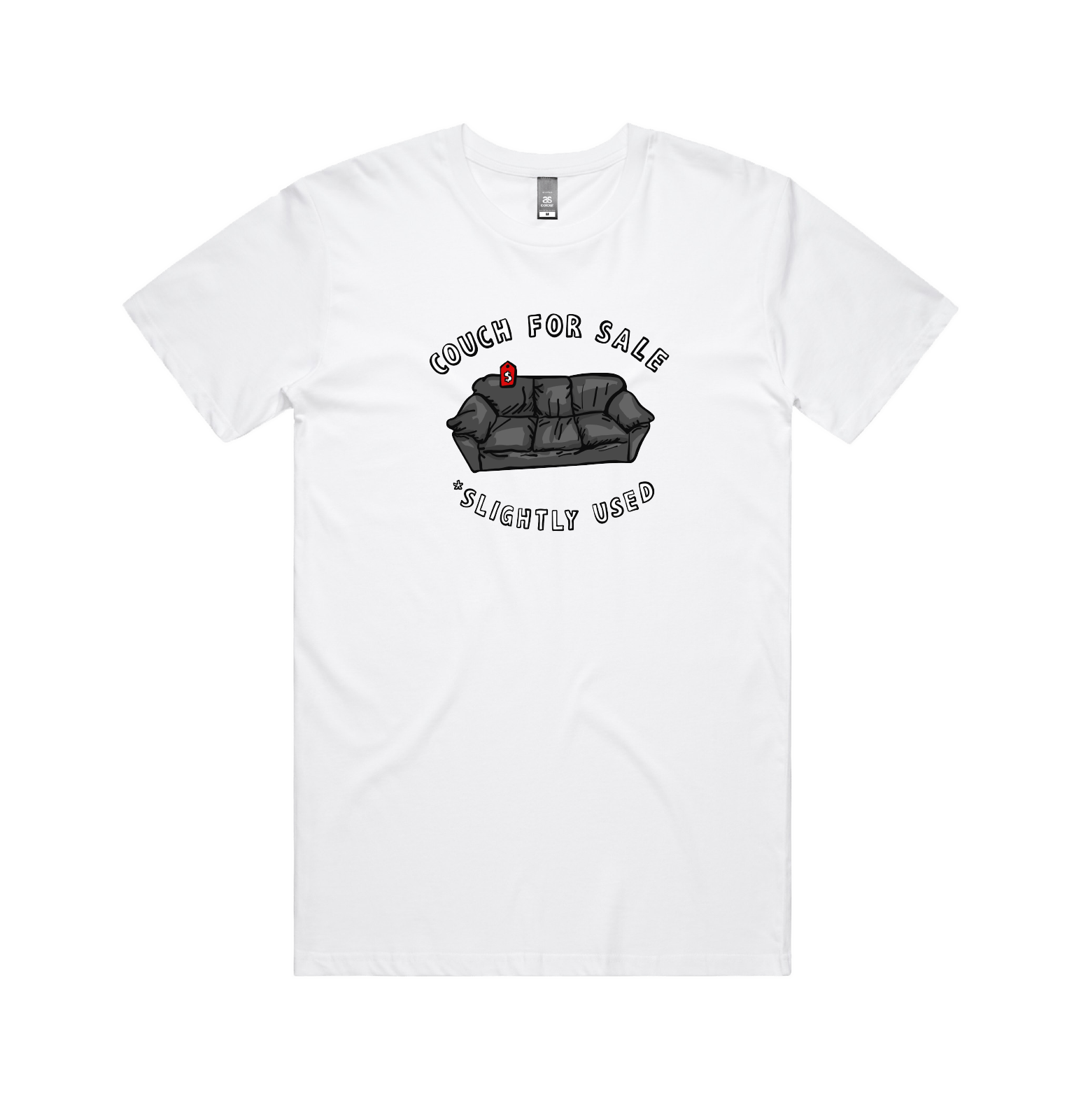 S / White / Large Front Design Casting Couch 📹 - Men's T Shirt