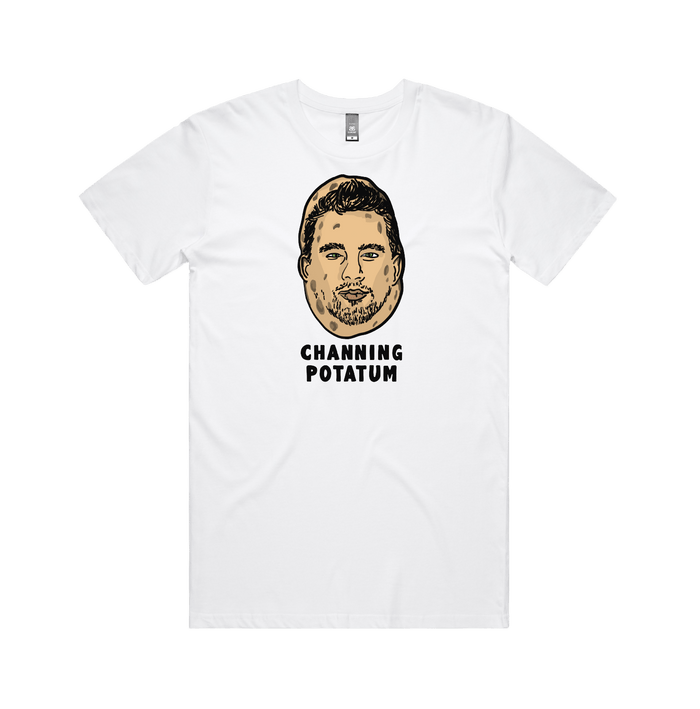 S / White / Large Front Design Channing Potatum 🥔 - Men's T Shirt