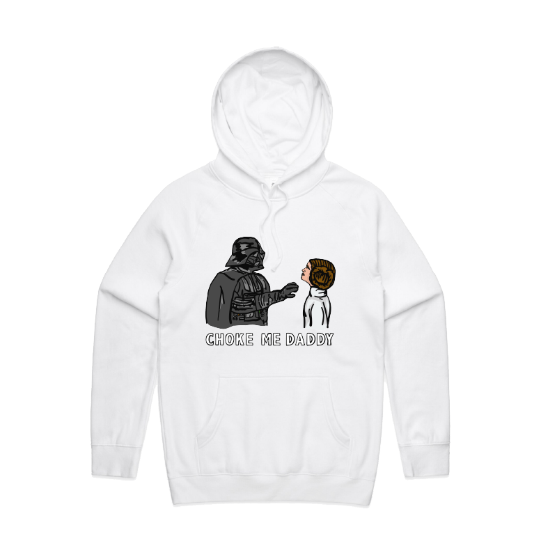 S / White / Large Front Design Choke Me Daddy 😲 - Unisex Hoodie