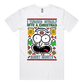 S / White / Large Front Design Christmas Morty – Men's T Shirt