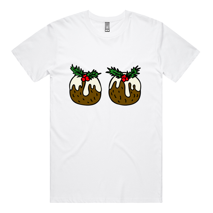 S / White / Large Front Design Christmas Puddings 🌰🌰 – Men's T Shirt