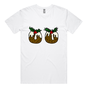 S / White / Large Front Design Christmas Puddings 🌰🌰 – Men's T Shirt