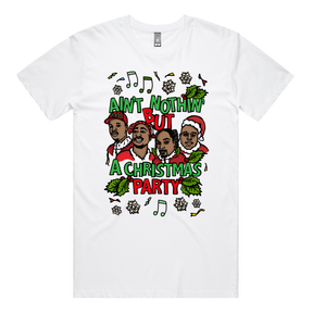 S / White / Large Front Design Christmas Rapping 🎵🎁 – Men's T Shirt