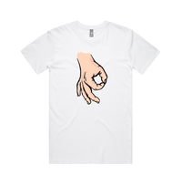 S / White / Large Front Design Circle Game 👊 - Men's T Shirt