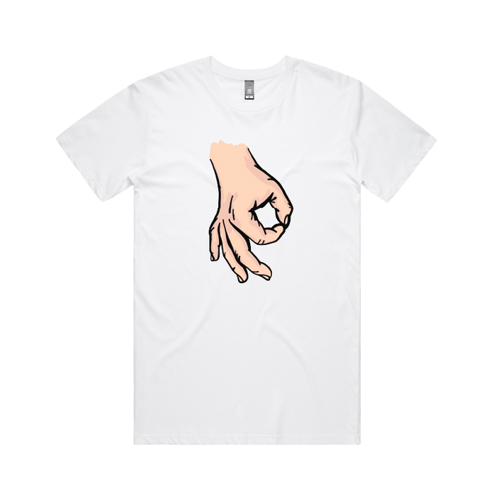 S / White / Large Front Design Circle Game 👊 - Men's T Shirt