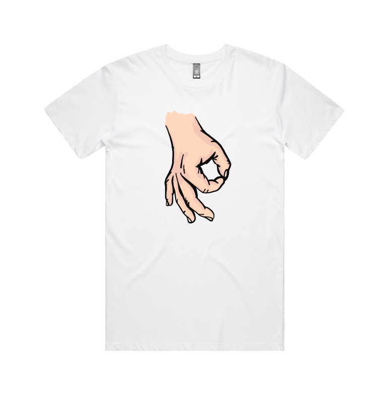 S / White / Large Front Design Circle Game 👊 - Men's T Shirt