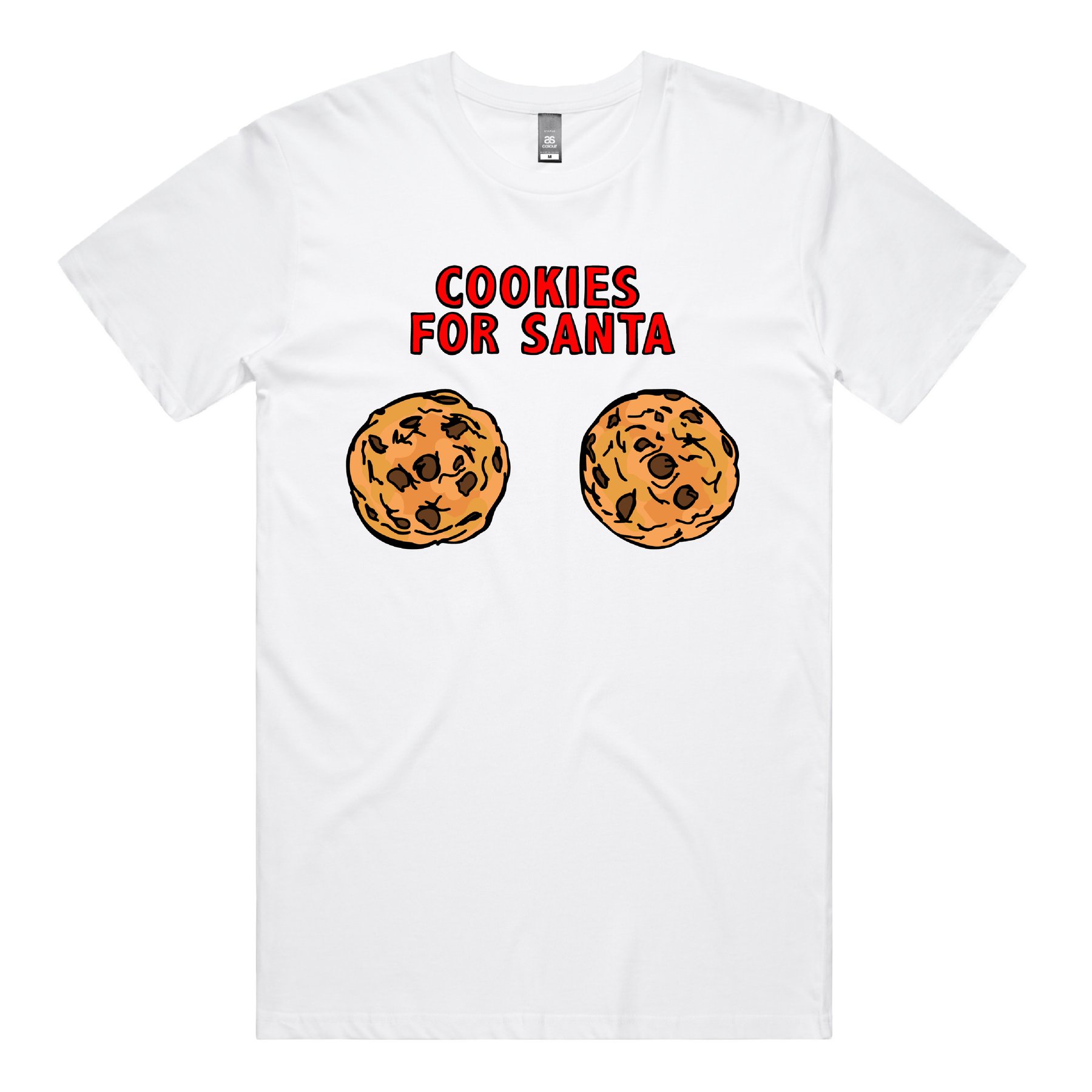 S / White / Large Front Design Cookies for Santa 🍪🎅 – Men's T Shirt