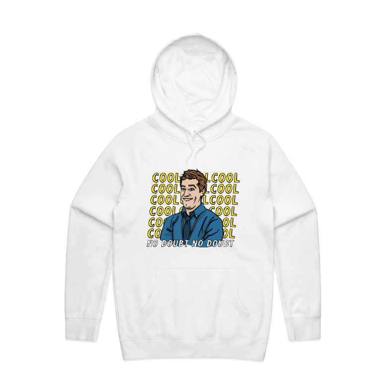 S / White / Large Front Design Cool Cool Cool 👮‍♂️ - Unisex Hoodie