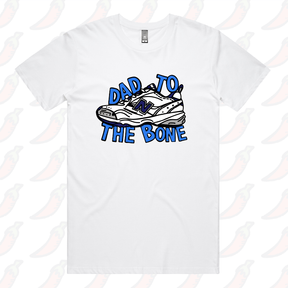 S / White / Large Front Design Dad To The Bone 👟 – Men's T Shirt