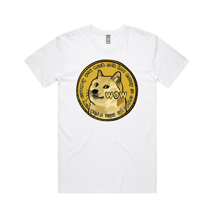 S / White / Large Front Design Dogecoin 🚀 - Men's T Shirt