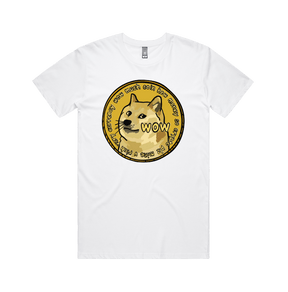 S / White / Large Front Design Dogecoin 🚀 - Men's T Shirt