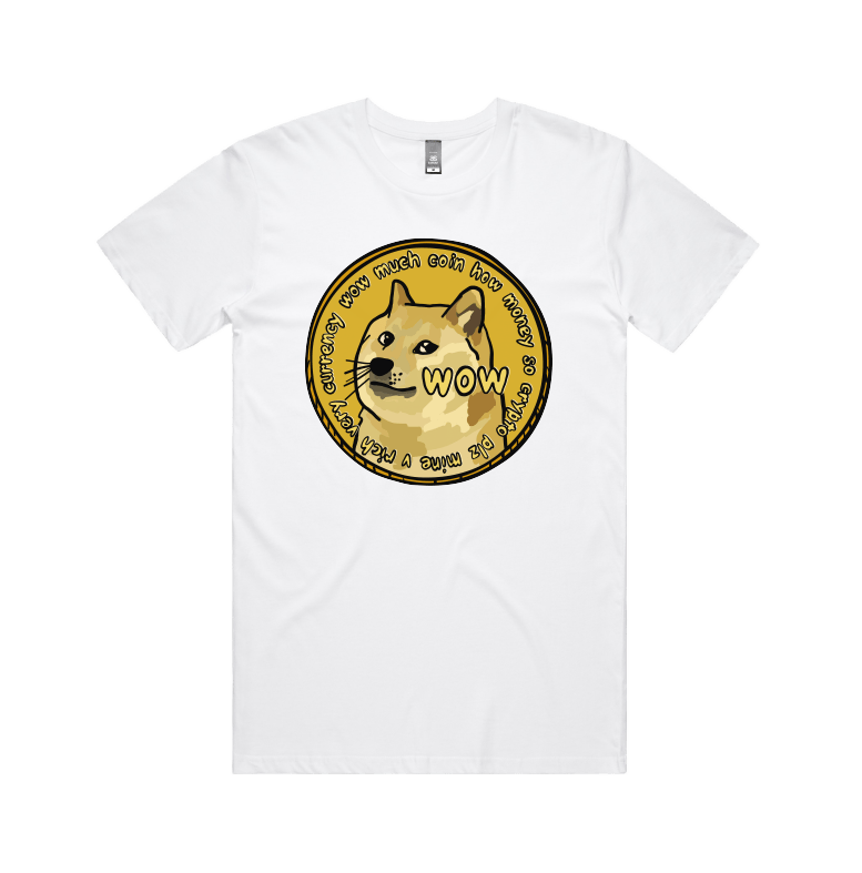 S / White / Large Front Design Dogecoin 🚀 - Men's T Shirt