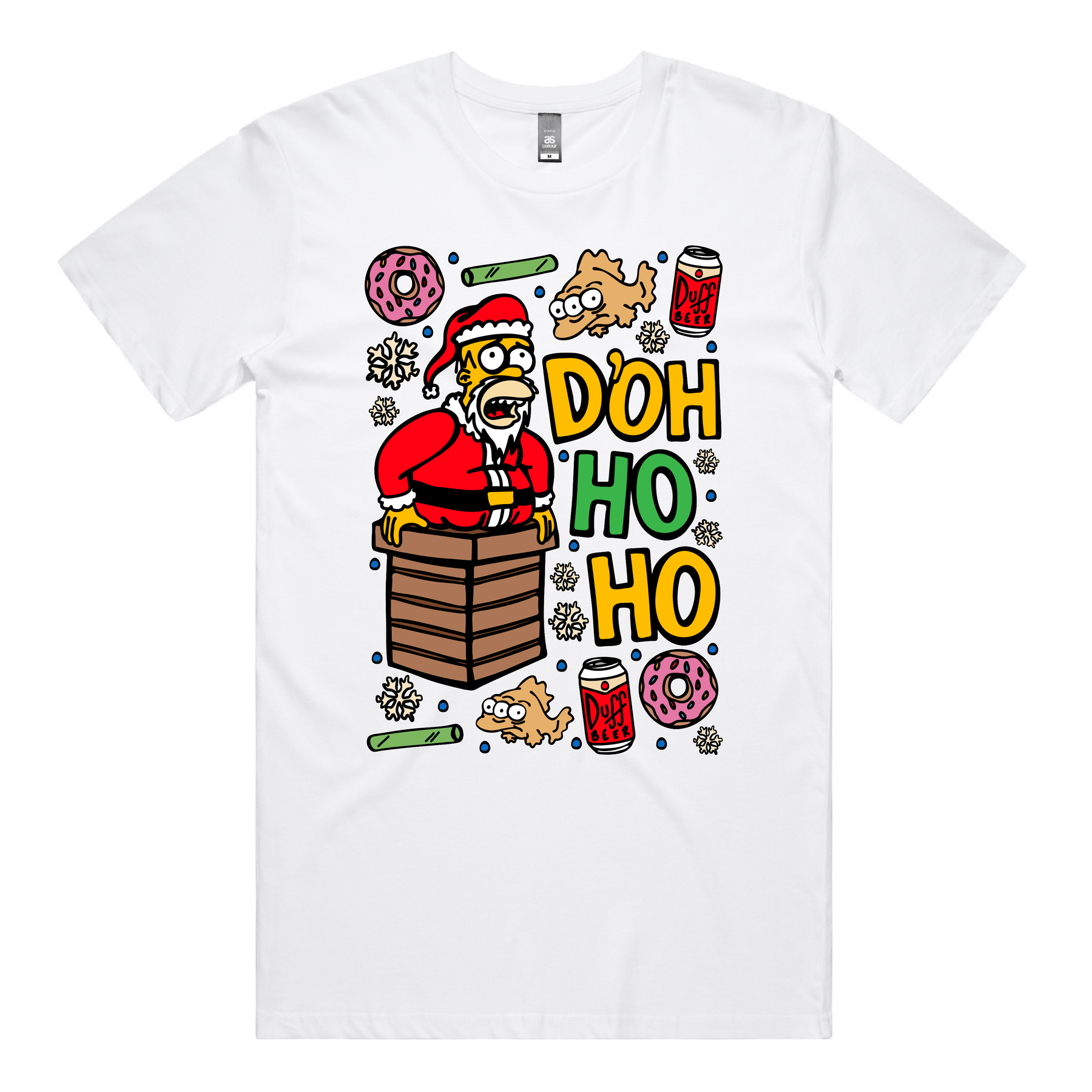S / White / Large Front Design Doh Ho Ho 🎅🍩 – Men's T Shirt