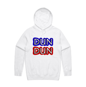 S / White / Large Front Design Dun Dun 🚔 - Unisex Hoodie