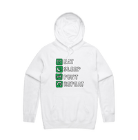 S / White / Large Front Design Eat Sleep Punt Repeat 🏇 - Unisex Hoodie