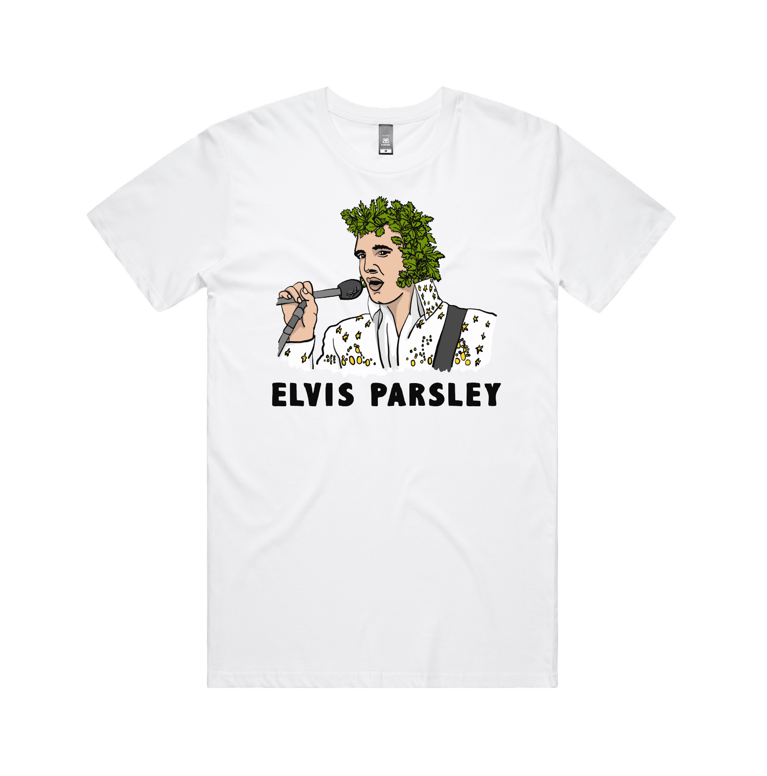 S / White / Large Front Design Elvis Parsley 🌿 - Men's T Shirt