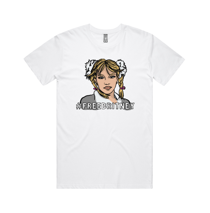 S / White / Large Front Design Free Britney 🎤 - Men's T Shirt