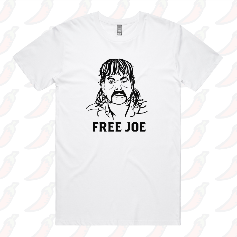 S / White / Large Front Design Free Joe 🚔 - Men's T Shirt