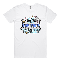 S / White / Large Front Design Go The F To Sleep 🤬💤 - Men's T Shirt