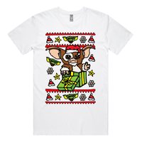 S / White / Large Front Design Gremlins Christmas 😈🎁 – Men's T Shirt