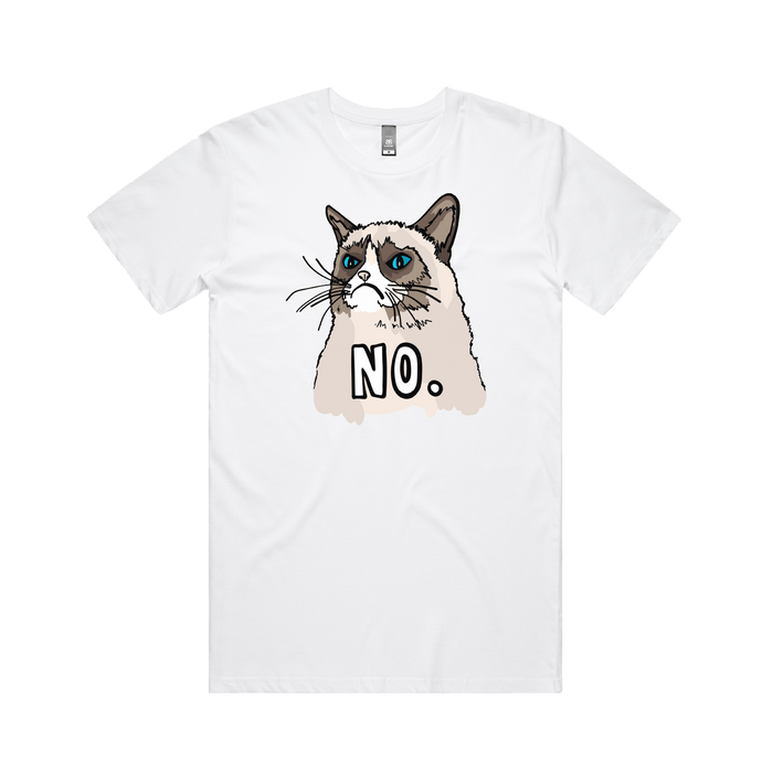 S / White / Large Front Design Grumpy Cat! 😾 - Men's T Shirt