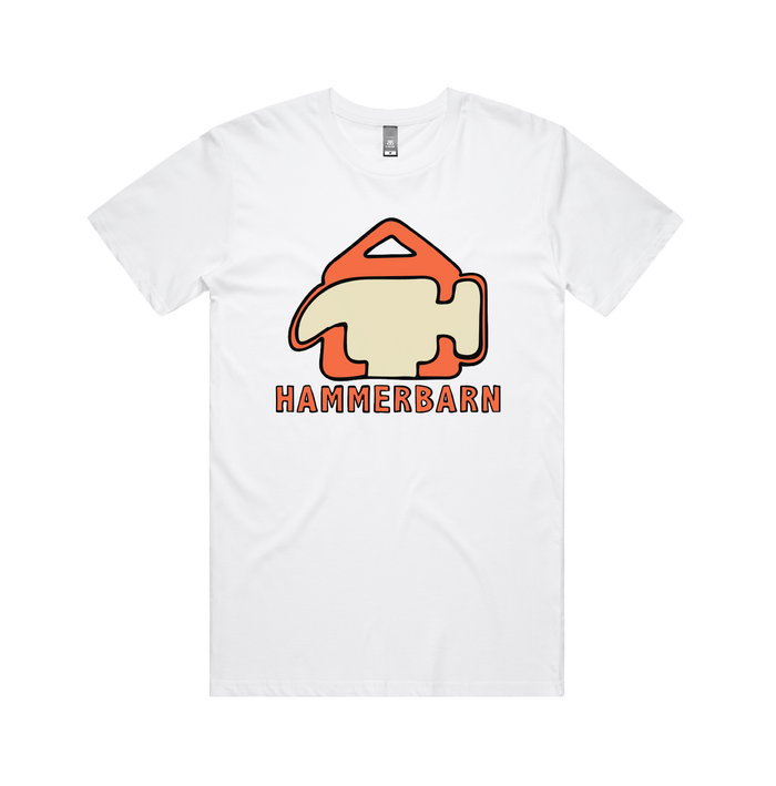 S / White / Large Front Design Hammerbarn 🔨 - Men's T Shirt