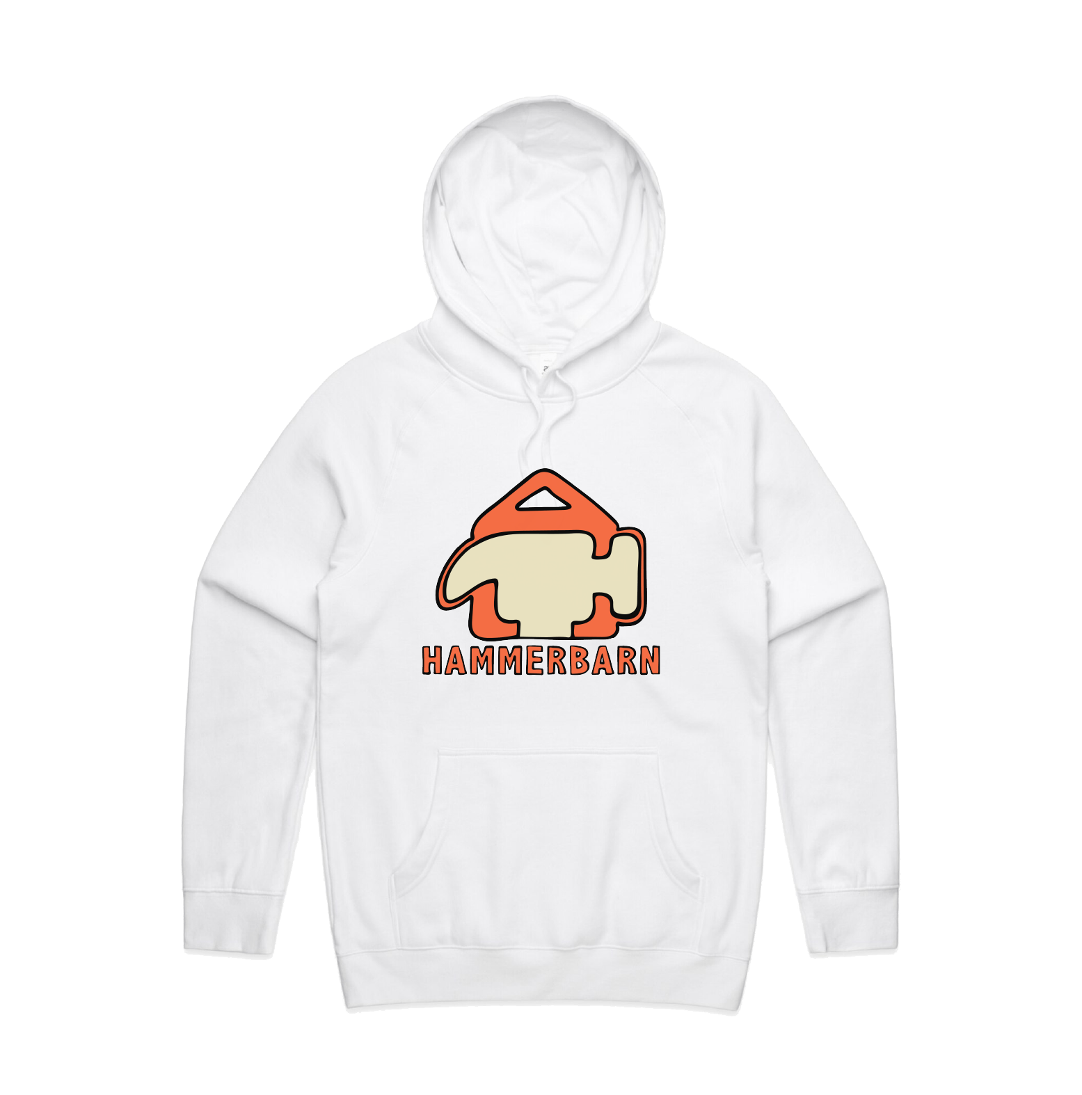 S / White / Large Front Design Hammerbarn 🔨 - Unisex Hoodie