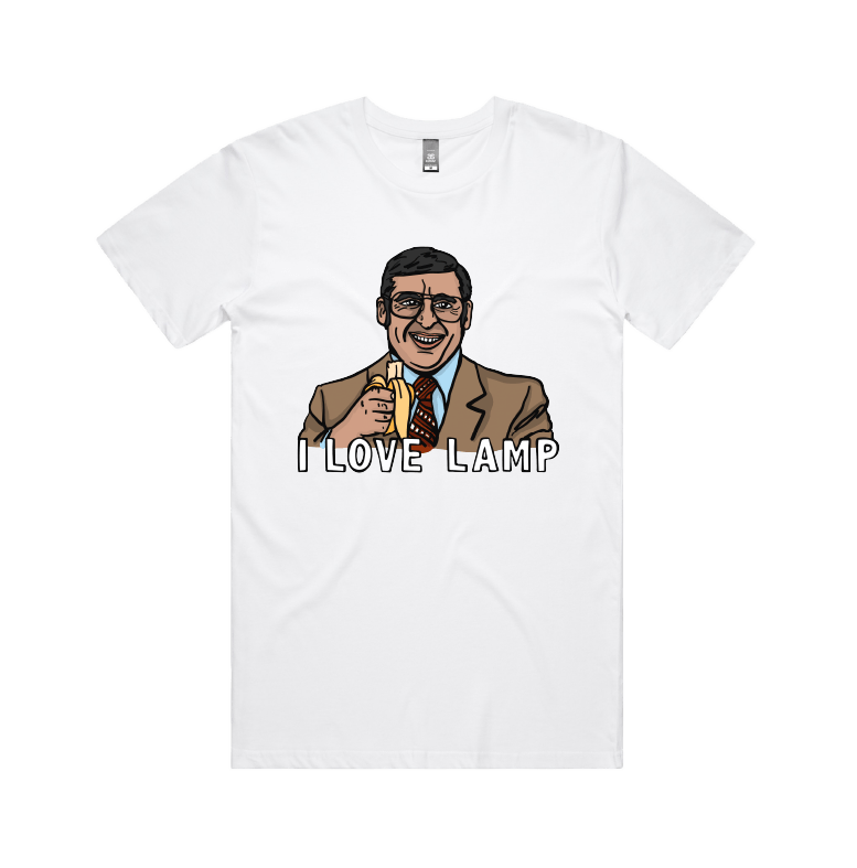 S / White / Large Front Design I Love Lamp ❤️ - Men's T Shirt