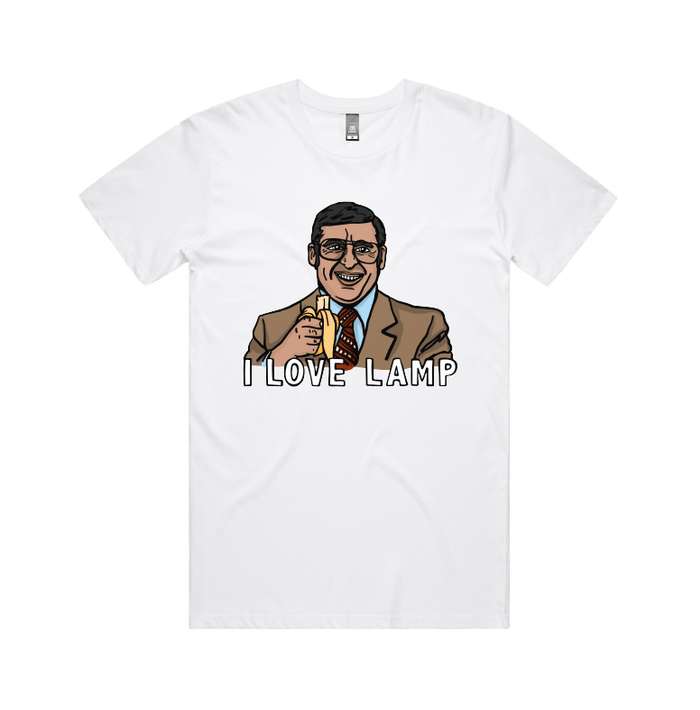 S / White / Large Front Design I Love Lamp ❤️ - Men's T Shirt
