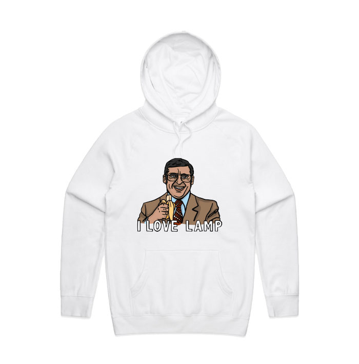 S / White / Large Front Design I Love Lamp ❤️ - Unisex Hoodie
