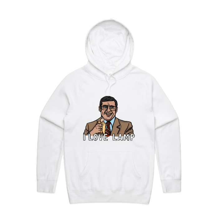 S / White / Large Front Design I Love Lamp ❤️ - Unisex Hoodie