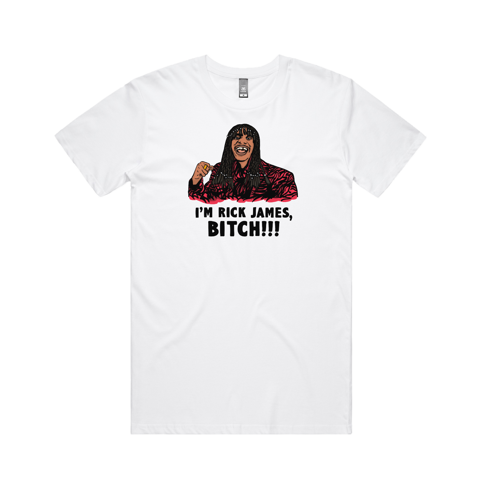 S / White / Large Front Design I'm Rick James ✋🏾 - Men's T Shirt