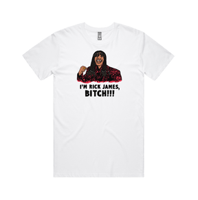 S / White / Large Front Design I'm Rick James ✋🏾 - Men's T Shirt