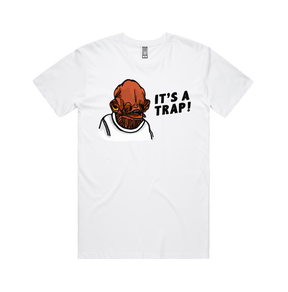 S / White / Large Front Design It's a Trap ❗ - Men's T Shirt