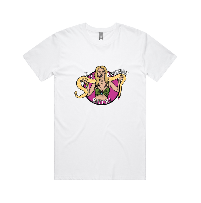 S / White / Large Front Design It's Britney 🐍 - Men's T Shirt