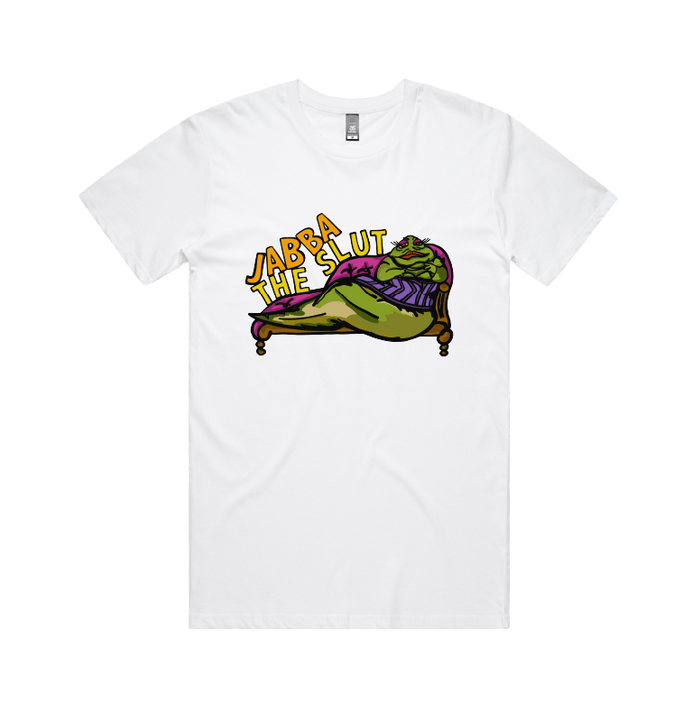 S / White / Large Front Design Jabba The Slut ⛓️ - Men's T Shirt