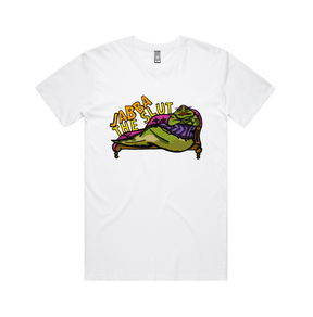 S / White / Large Front Design Jabba The Slut ⛓️ - Men's T Shirt