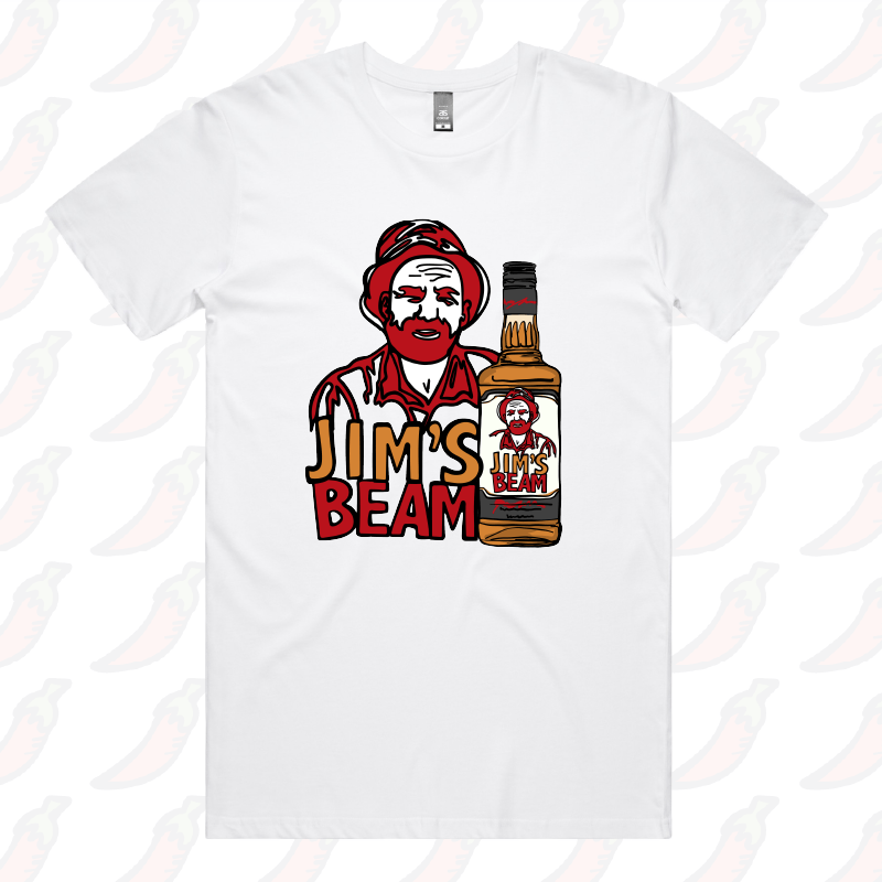 S / White / Large Front Design Jim’s Beam 🥃👍 – Men's T Shirt