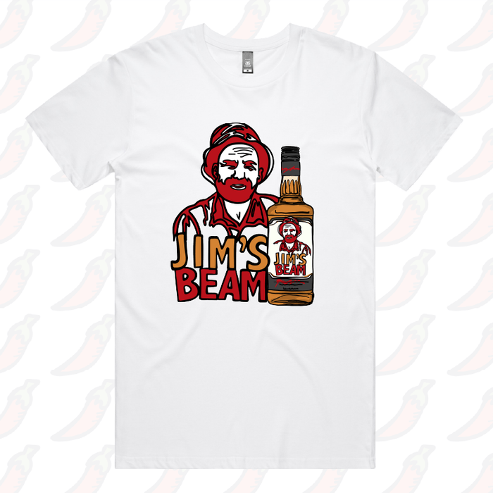 S / White / Large Front Design Jim’s Beam 🥃👍 – Men's T Shirt