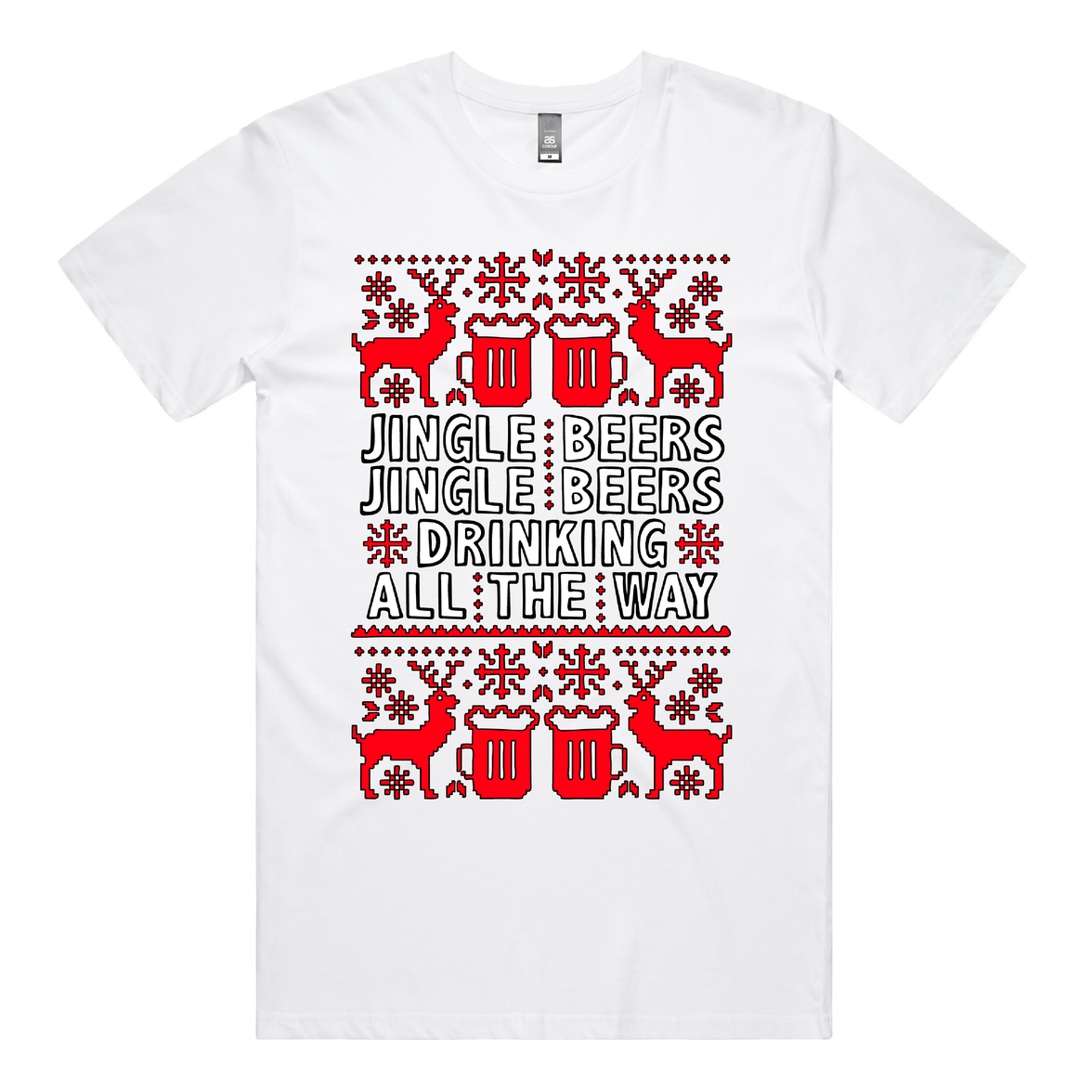 S / White / Large Front Design Jingle Beers 🔔🍻 – Men's T Shirt