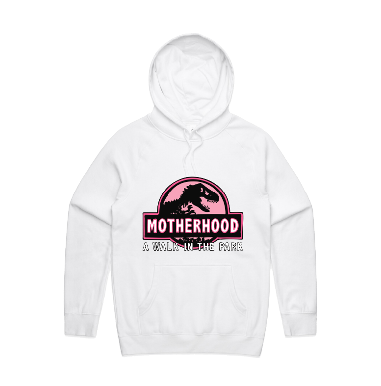 S / White / Large Front Design Jurassic Mum 🦖 - Unisex Hoodie