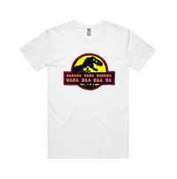 S / White / Large Front Design Jurassic Park Theme 🦕 - Men's T Shirt