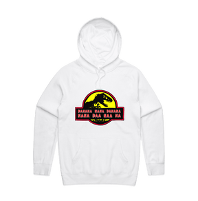 S / White / Large Front Design Jurassic Park Theme 🦕 - Unisex Hoodie