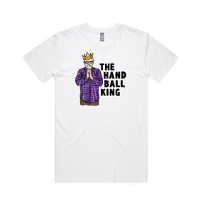 S / White / Large Front Design K Rudd Handball King 👑 - Men's T Shirt