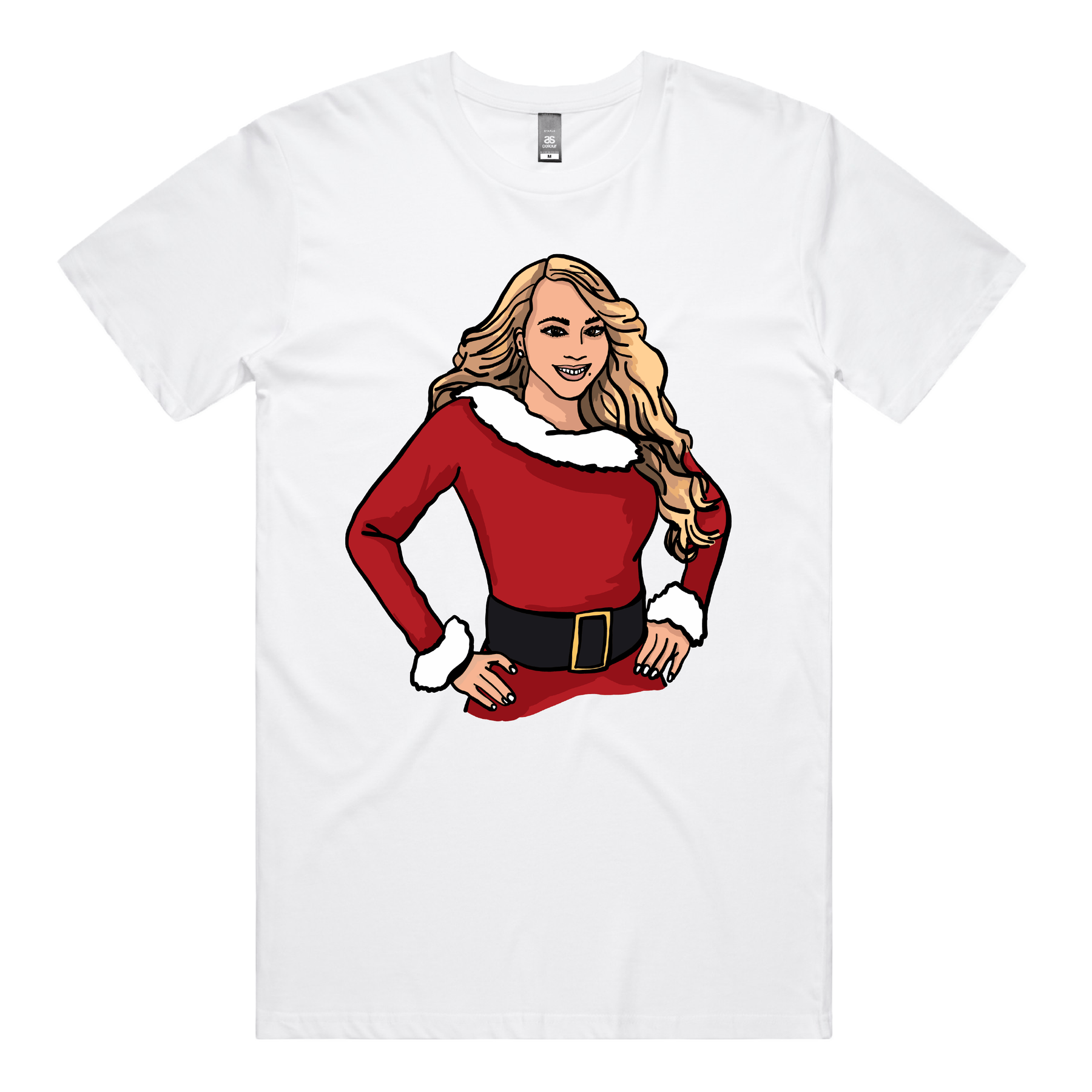 S / White / Large Front Design Mariah Christmas 🎁 - Men's T Shirt