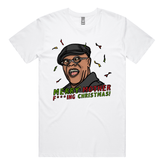 S / White / Large Front Design Merry Mother F**** Christmas 👨🏾‍🦲🎄- Men's T Shirt