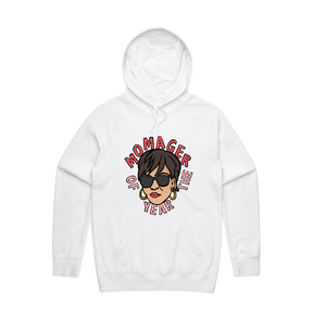 S / White / Large Front Design Momager 🕶️ - Unisex Hoodie